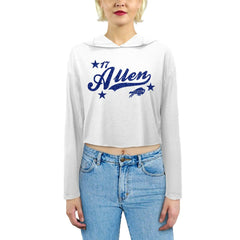 Josh Allen Buffalo Bills Majestic Threads Women's Glitter Wordmark Hoodie White