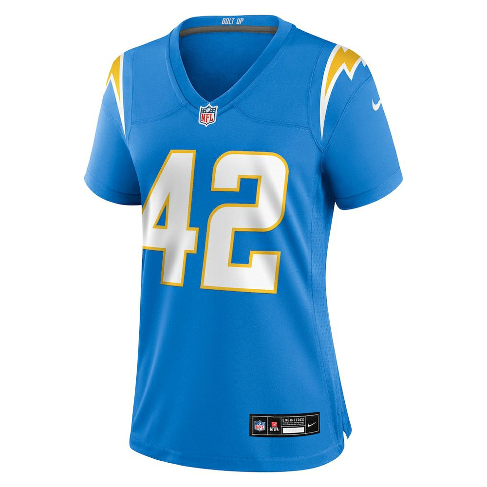 Nike Tucker Fisk Los Angeles Chargers Women's Team Game Jersey Powder Blue