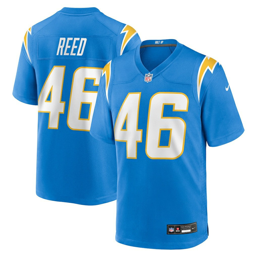 Nike Nikko Reed Los Angeles Chargers Team Game Jersey Powder Blue