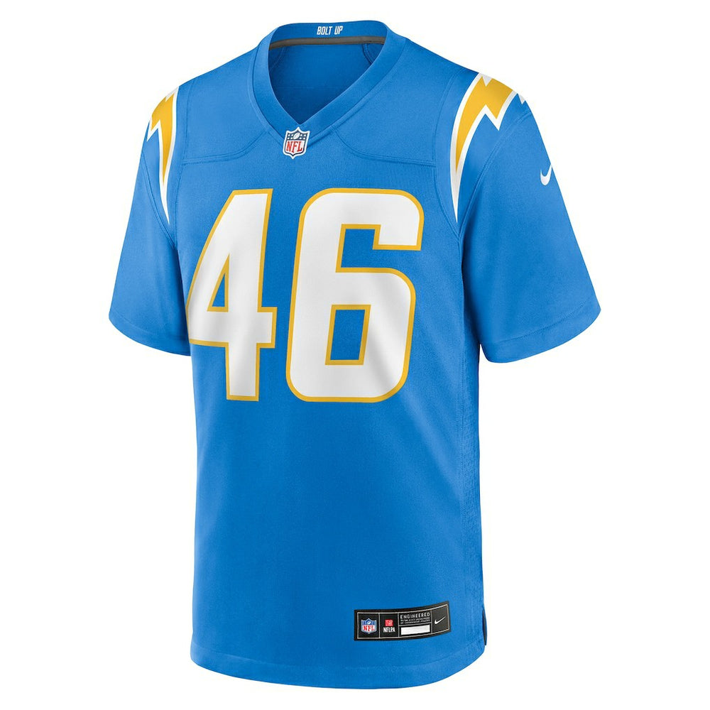 Nike Nikko Reed Los Angeles Chargers Team Game Jersey Powder Blue