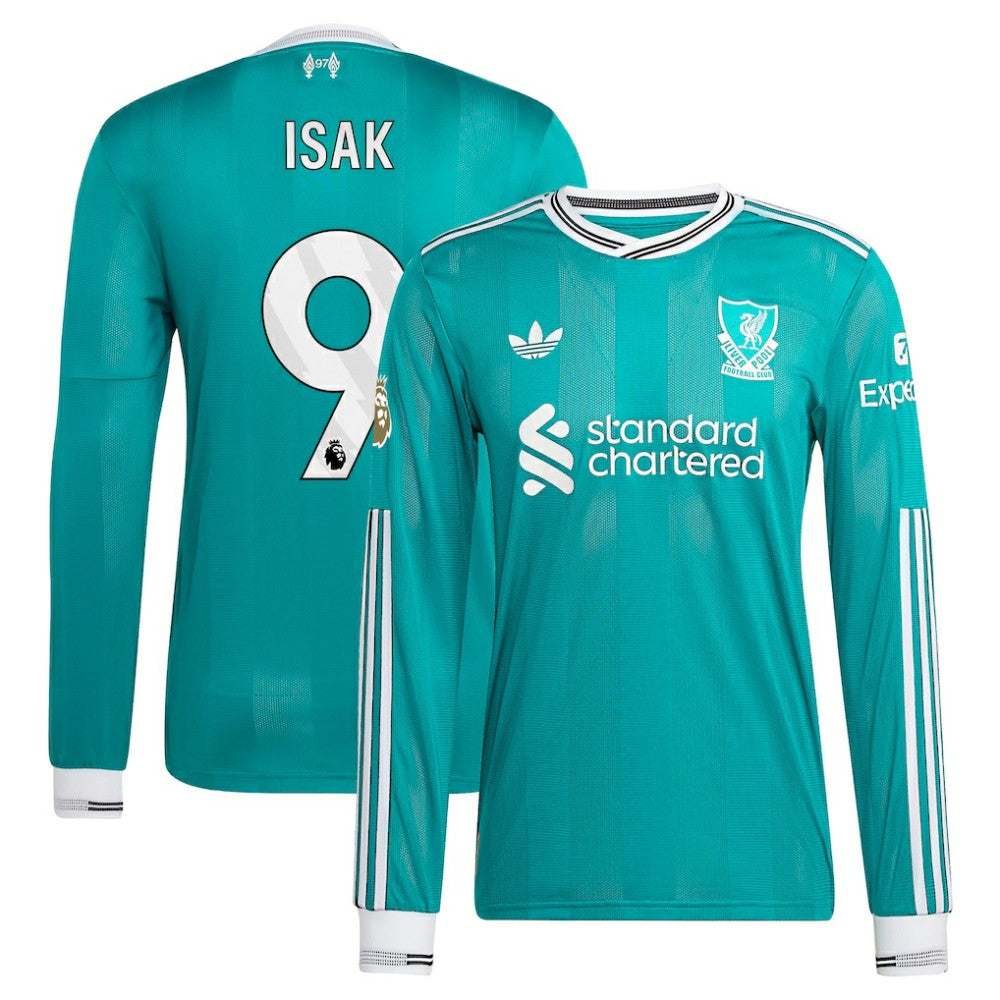 Alexander Isak Liverpool 2025/26 Third Long Sleeve Player Jersey Green - Adidas for sale