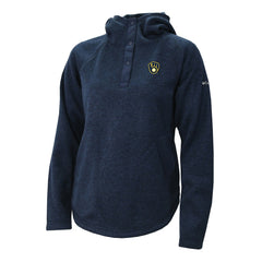 Milwaukee Brewers Columbia Women's Half-Snap Pullover Hoodie - Navy - Columbia Online