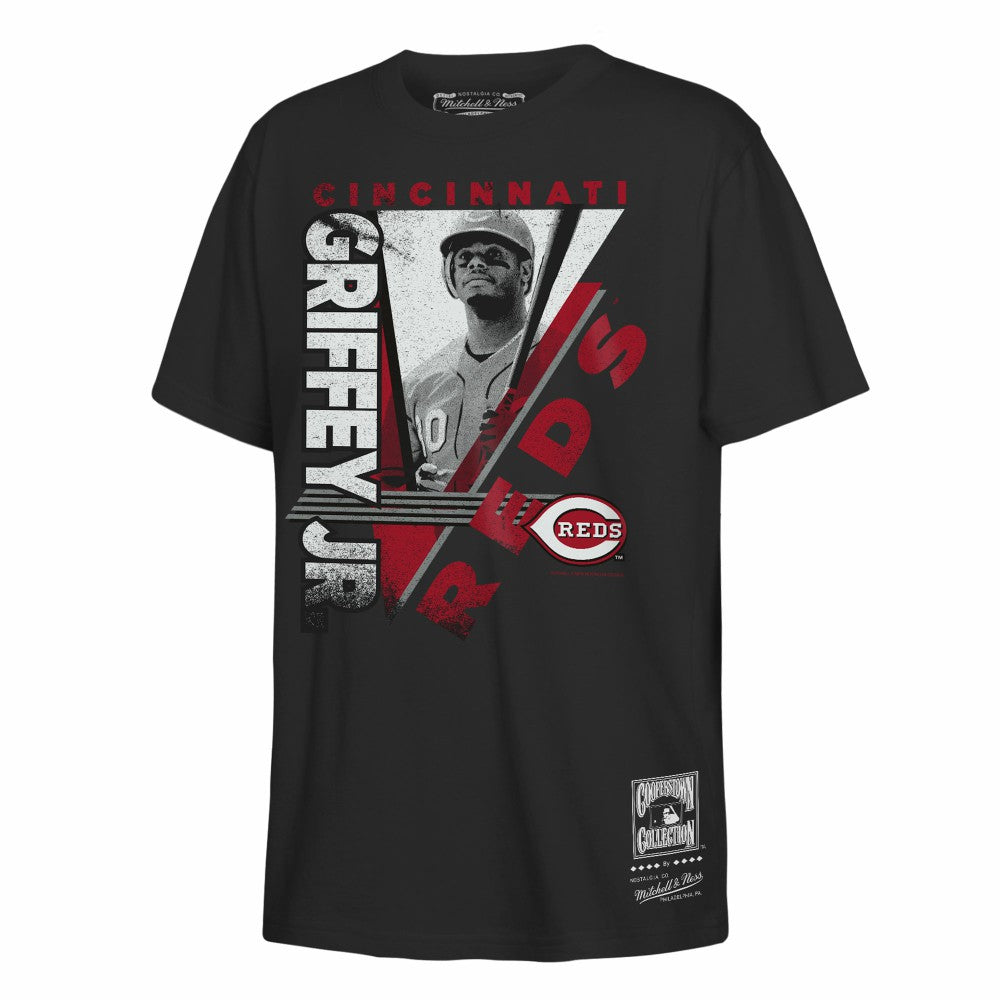 Ken Griffey Jr. Cincinnati Reds Mitchell & Ness Youth In the Zone Player Graphic T-Shirt - Black - Mitchell & Ness Lifestyle
