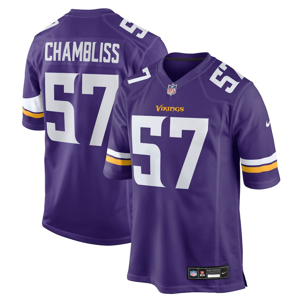 Nike Chaz Chambliss Minnesota Vikings Team Game Jersey Purple
