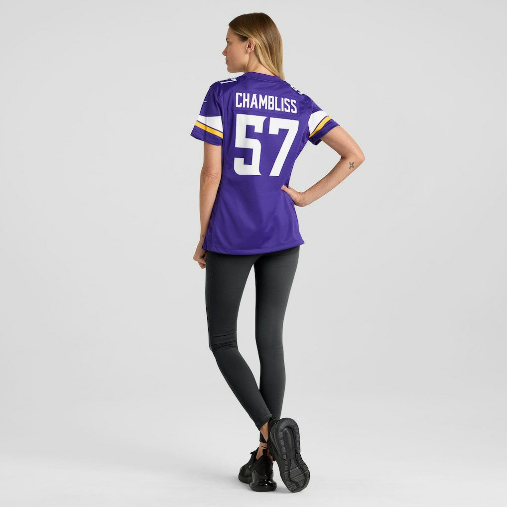 Nike Chaz Chambliss Minnesota Vikings Women's Team Game Jersey Purple