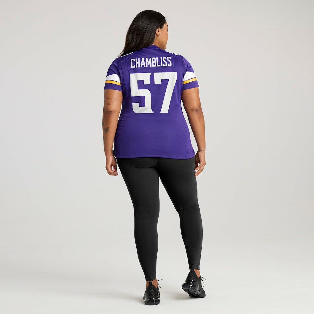 Nike Chaz Chambliss Minnesota Vikings Women's Team Game Jersey Purple