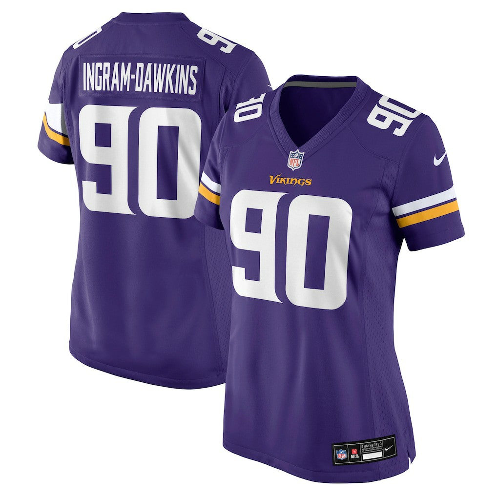 Nike Tyrion Ingram-Dawkins Minnesota Vikings Women's Team Game Jersey Purple