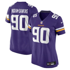 Nike Tyrion Ingram-Dawkins Minnesota Vikings Women's Team Game Jersey Purple