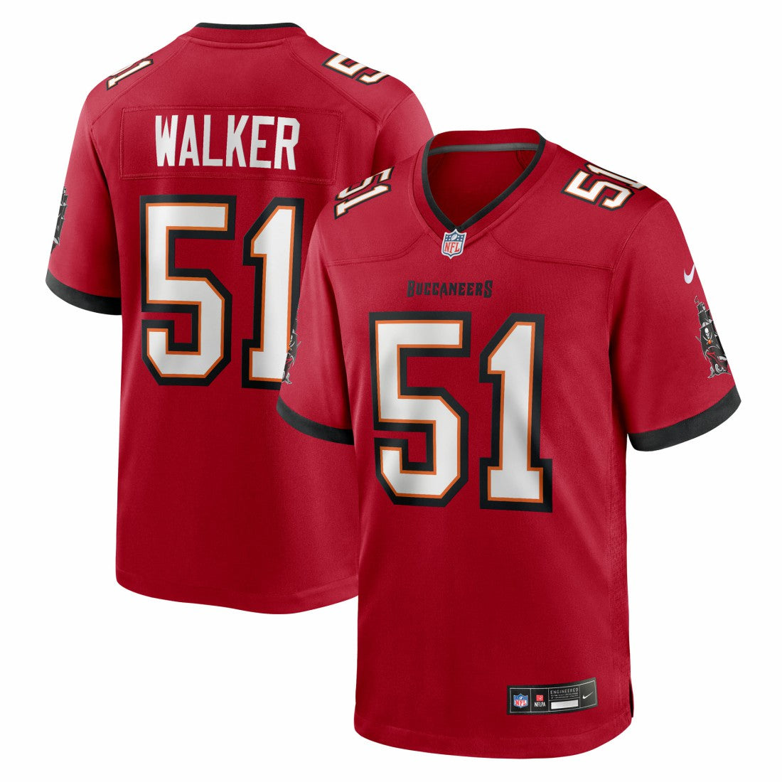 Nike David Walker Tampa Bay Buccaneers Team Game Jersey Red