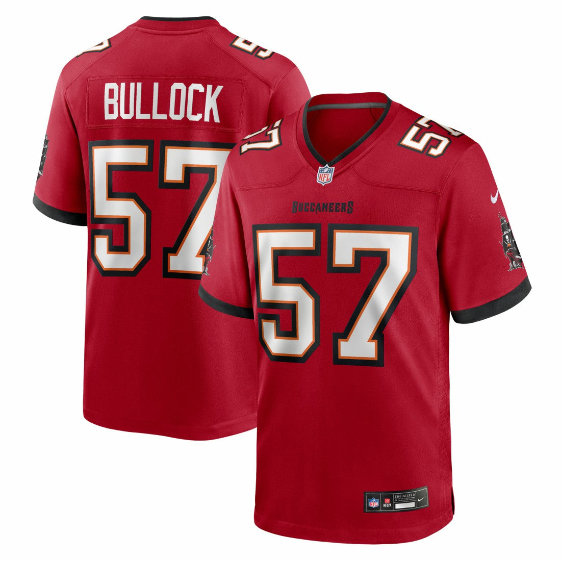 Nike John Bullock Tampa Bay Buccaneers Team Game Jersey Red