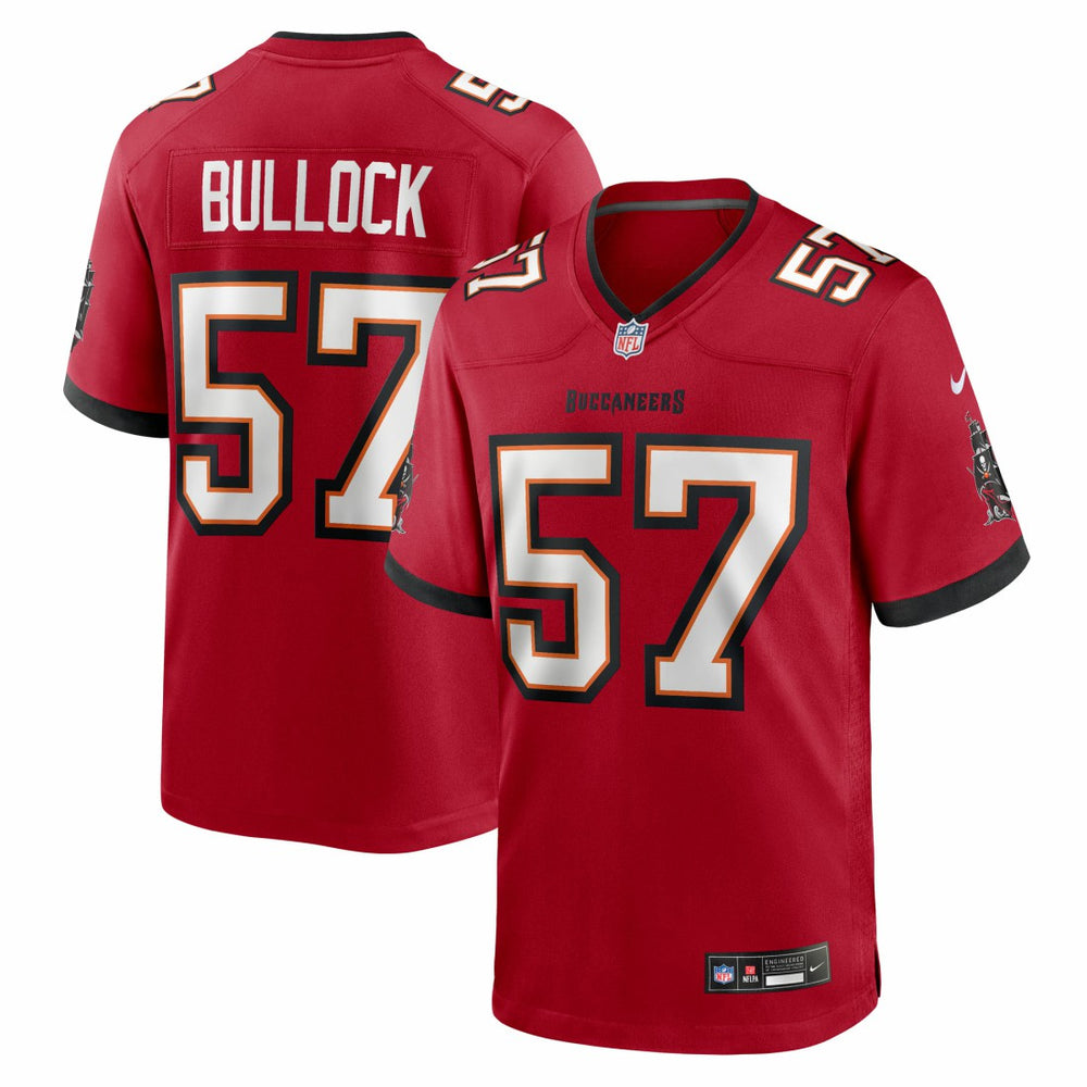 Nike John Bullock Tampa Bay Buccaneers Team Game Jersey Red