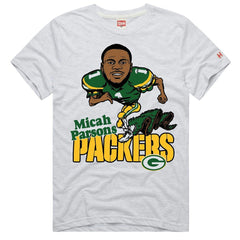 Micah Parsons Green Bay Packers Homage Unisex Caricature Player Graphic Tri-Blend T-Shirt Ash