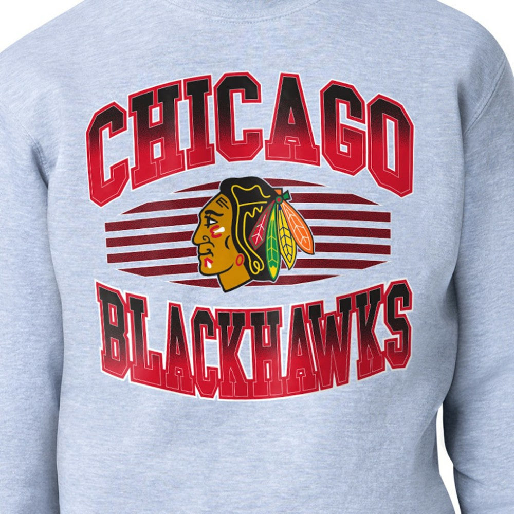 Chicago Blackhawks Starter Team Grit Graphic Fleece Pullover Sweatshirt - Gray - NHL 203448430