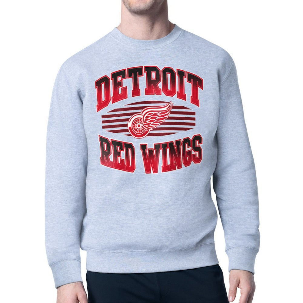 Detroit Red Wings Starter Team Grit Graphic Fleece Pullover Sweatshirt - Gray - NHL 203448431