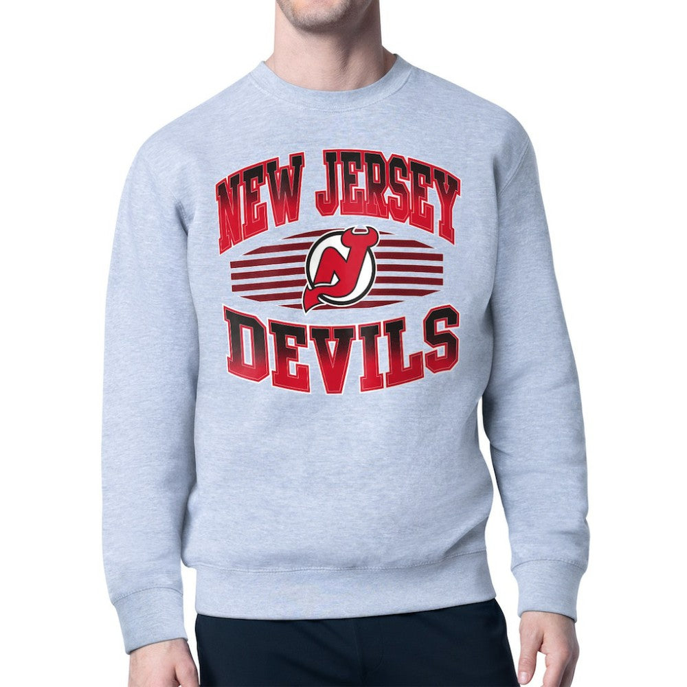 New Jersey Devils Starter Team Grit Graphic Fleece Pullover Sweatshirt - Gray - NHL 203448434