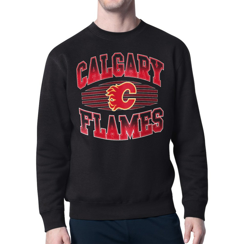 Calgary Flames Starter Team Grit Graphic Fleece Pullover Sweatshirt - Black - NHL 203448438