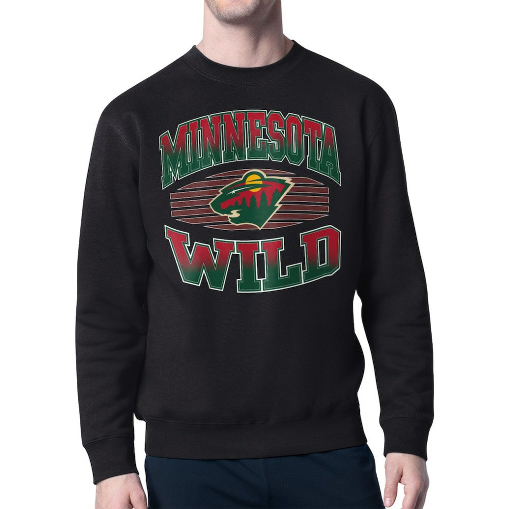 Minnesota Wild Starter Team Grit Graphic Fleece Pullover Sweatshirt - Black - NHL 203448441