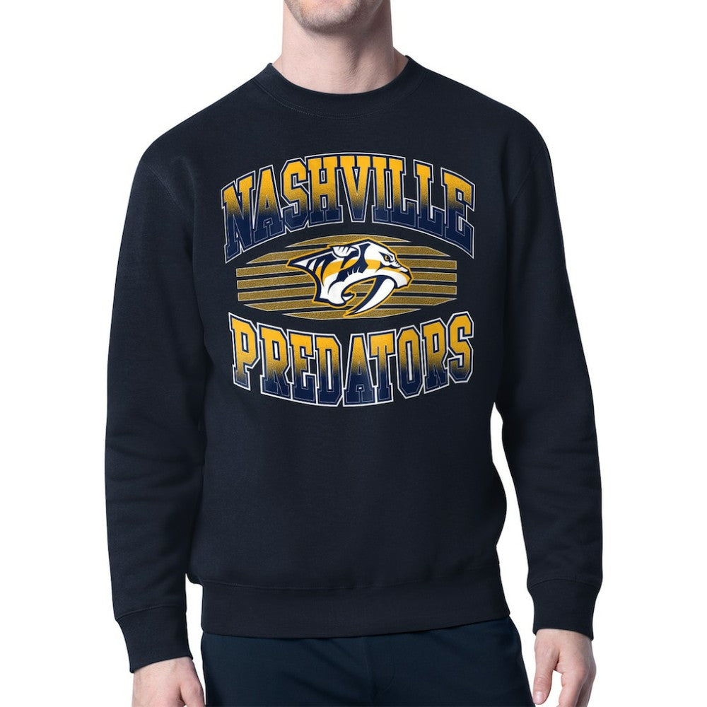 Nashville Predators Starter Team Grit Graphic Fleece Pullover Sweatshirt - Navy - NHL 203448450