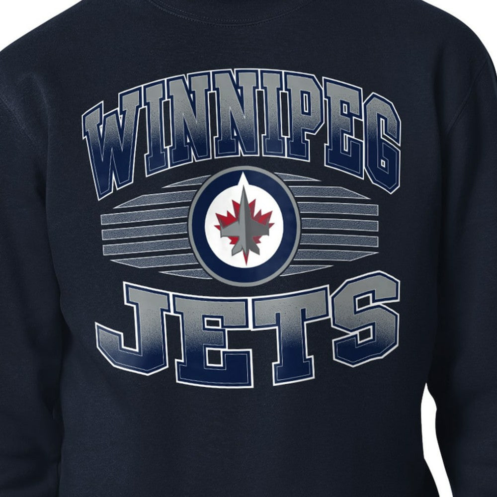 Winnipeg Jets Starter Team Grit Graphic Fleece Pullover Sweatshirt - Navy - NHL 203448455