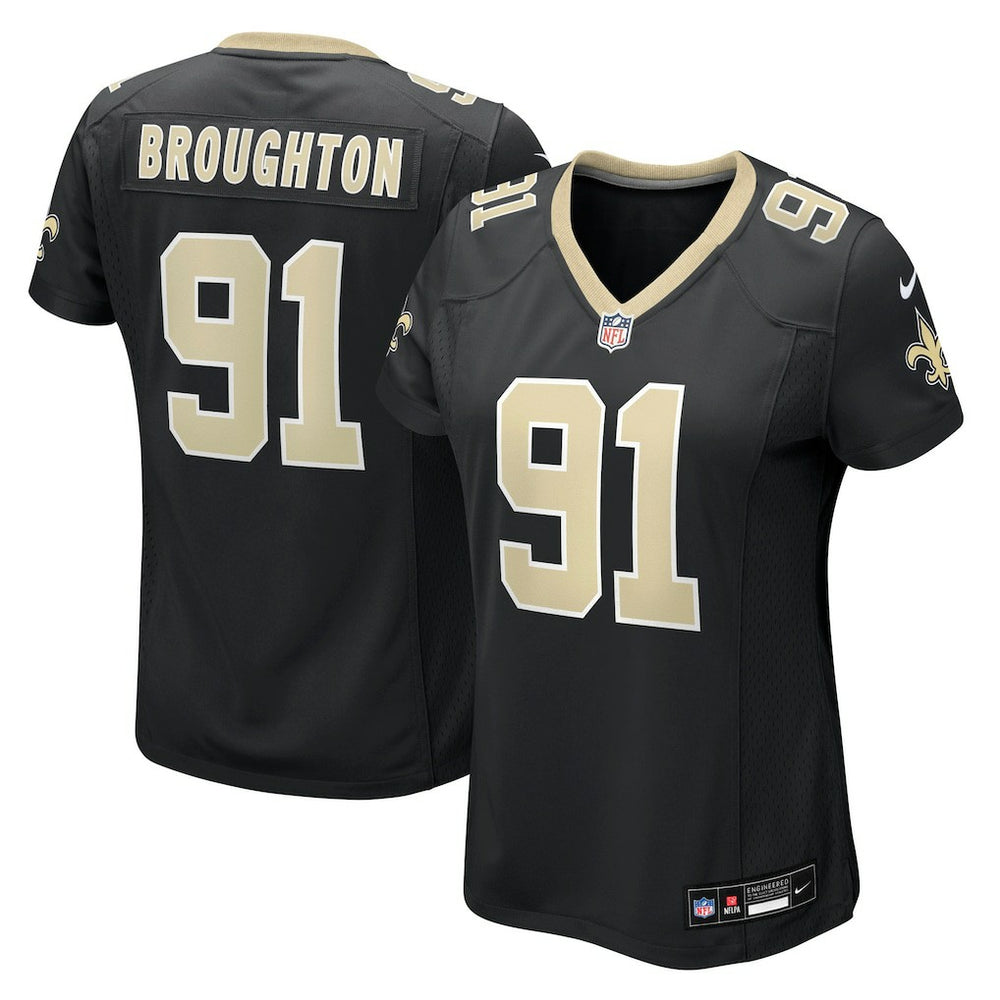 Nike Vernon Broughton New Orleans Saints Women's Team Game Jersey Black