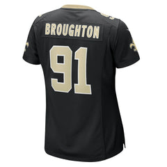 Nike Vernon Broughton New Orleans Saints Women's Team Game Jersey Black