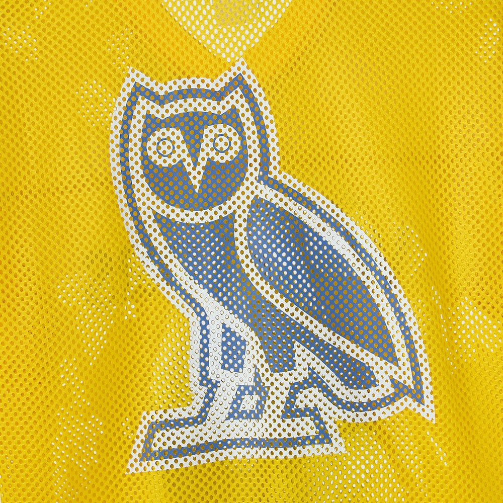 Golden State Warriors OVO x NBA Mesh Football Fashion Jersey Gold