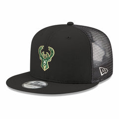 Milwaukee Bucks Core Logo Meshback 9FIFTY Snapback Hat Black | New Era online