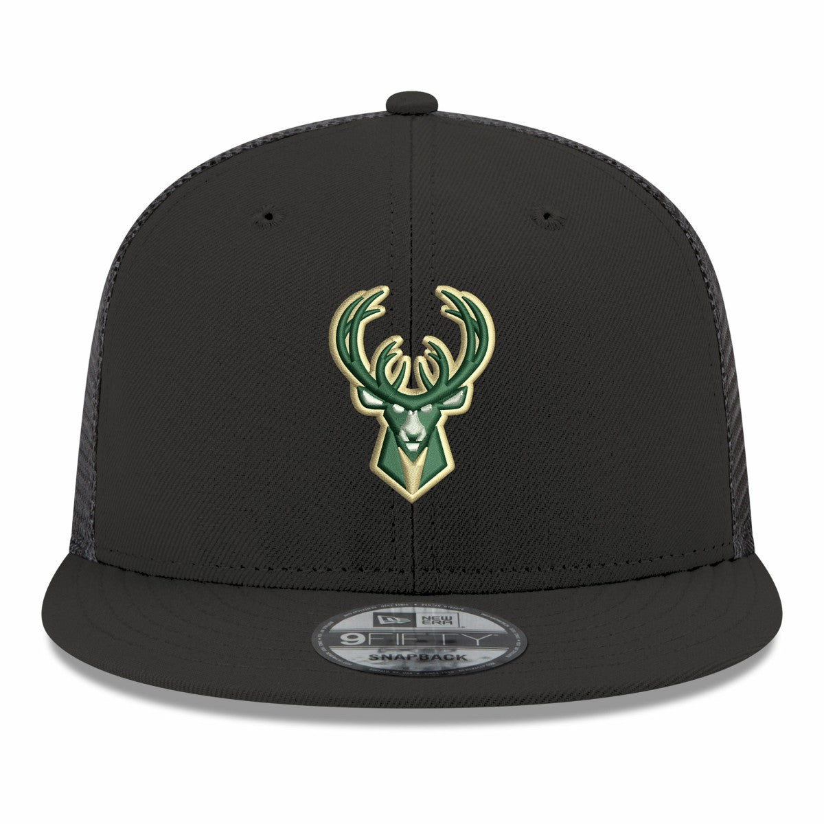 Milwaukee Bucks Core Logo Meshback 9FIFTY Snapback Hat Black | New Era online