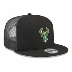 Milwaukee Bucks Core Logo Meshback 9FIFTY Snapback Hat Black | New Era online