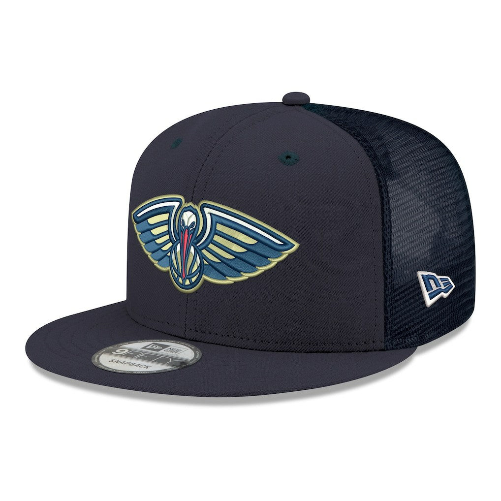New Orleans Pelicans Core Logo Meshback 9FIFTY Snapback Hat Navy | New Era outlet