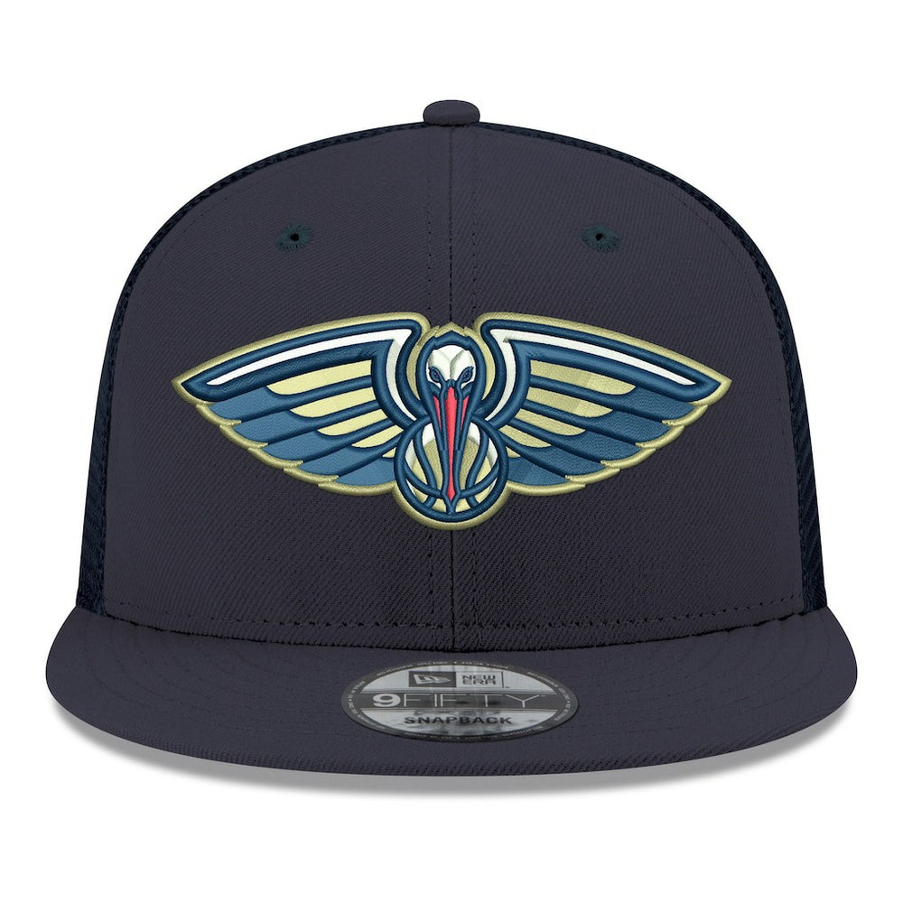 New Orleans Pelicans Core Logo Meshback 9FIFTY Snapback Hat Navy | New Era outlet