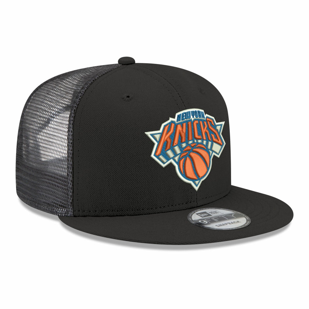 New York Knicks Core Logo Meshback 9FIFTY Snapback Hat Black | New Era Lifestyle