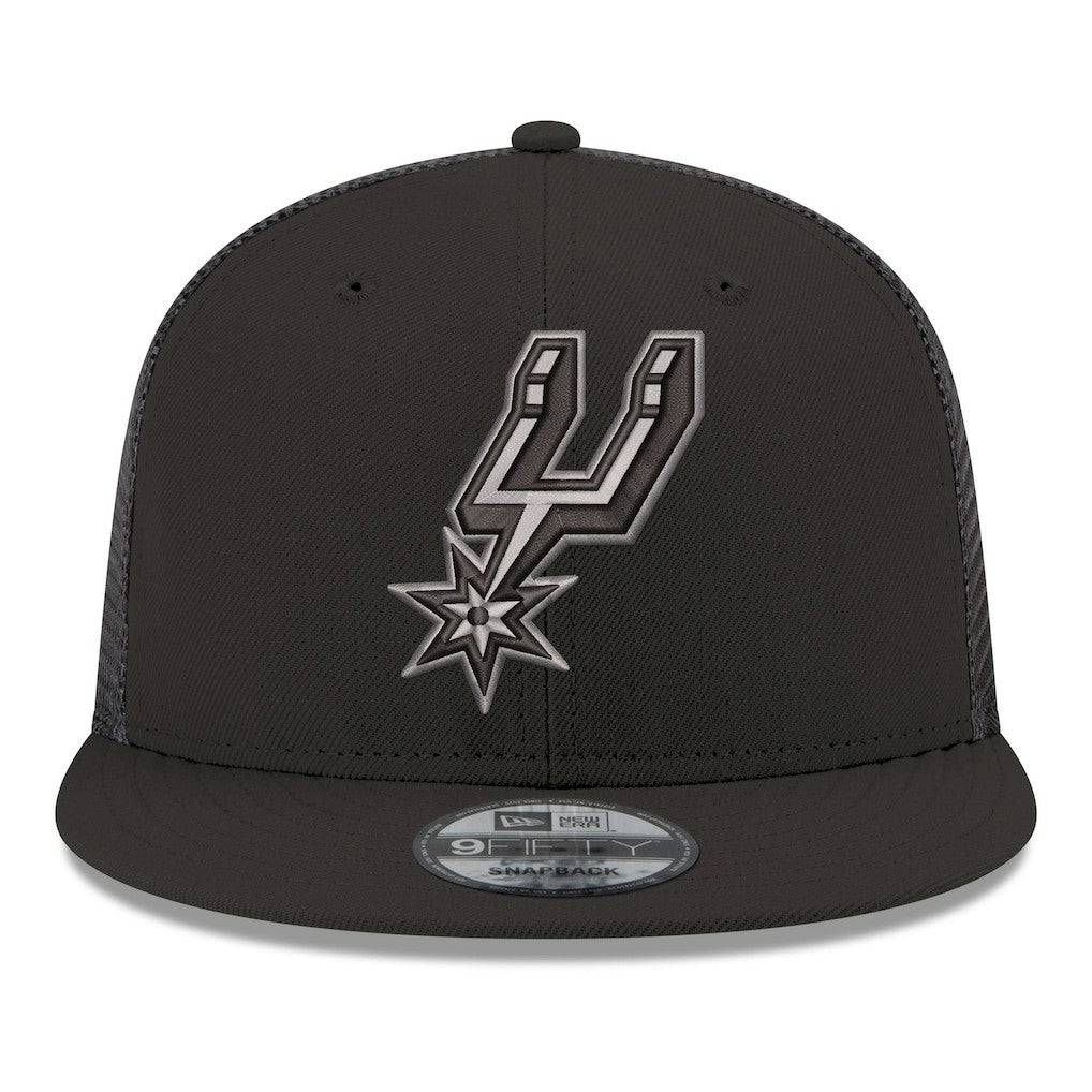 San Antonio Spurs Core Logo Meshback 9FIFTY Snapback Hat Black | New Era US