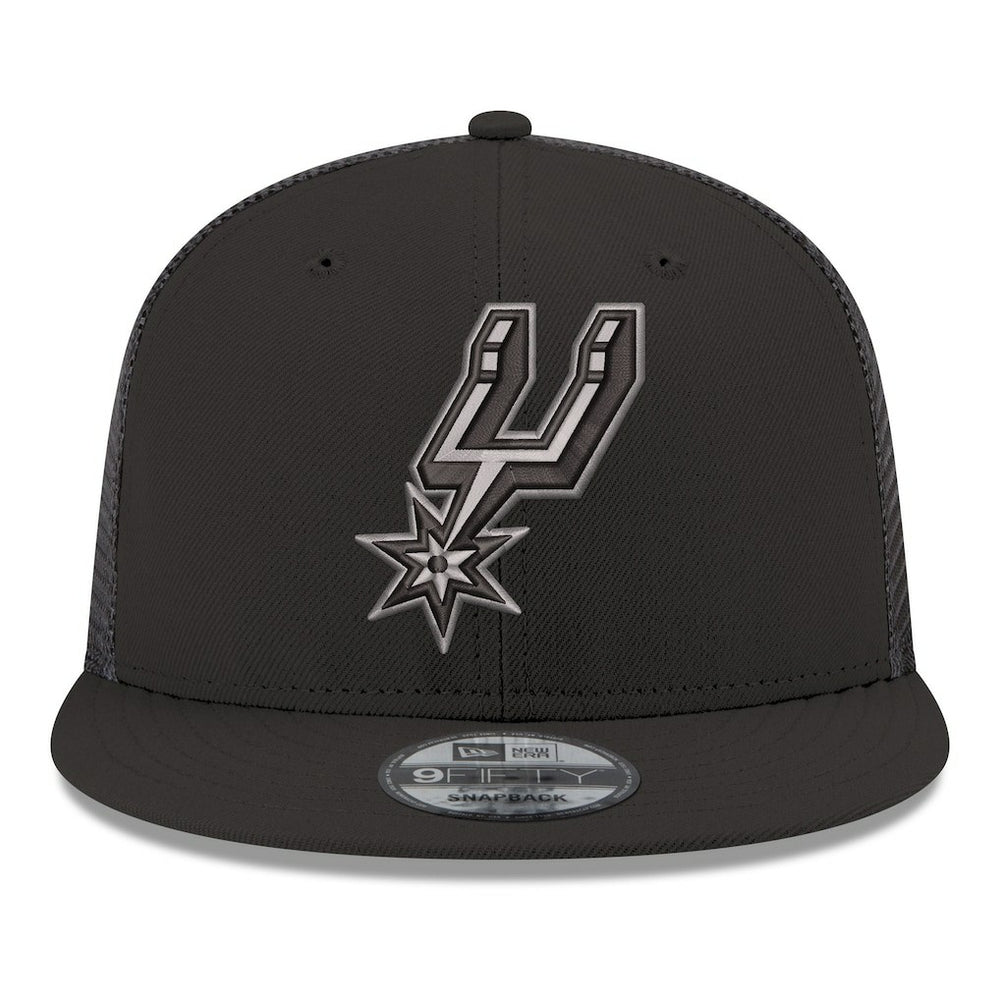 San Antonio Spurs Core Logo Meshback 9FIFTY Snapback Hat Black | New Era US