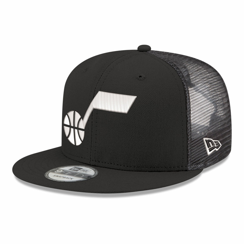 Utah Jazz Core Logo Meshback 9FIFTY Snapback Hat Black | New Era