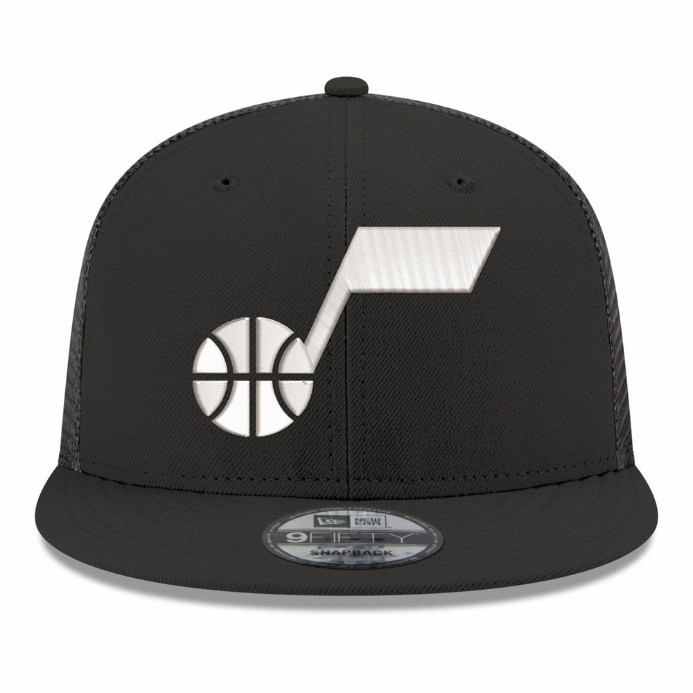 Utah Jazz Core Logo Meshback 9FIFTY Snapback Hat Black | New Era