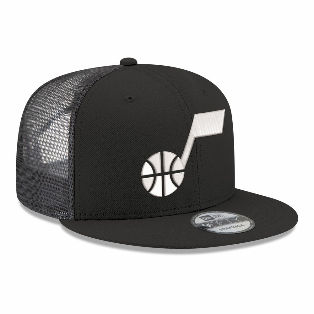Utah Jazz Core Logo Meshback 9FIFTY Snapback Hat Black | New Era