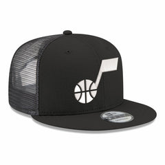 Utah Jazz Core Logo Meshback 9FIFTY Snapback Hat Black | New Era