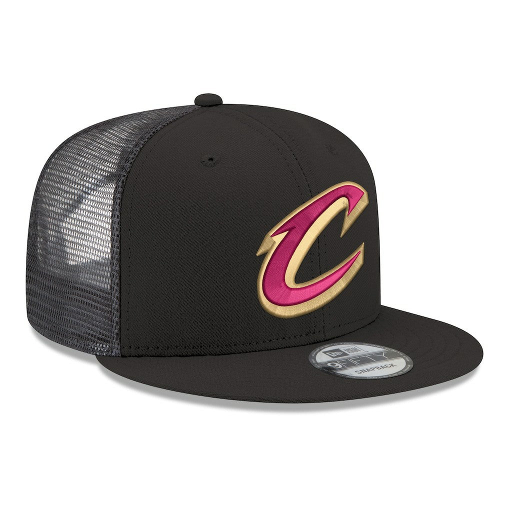 Cleveland Cavaliers Core Logo Meshback 9FIFTY Snapback Hat for sale Black | New Era outlet