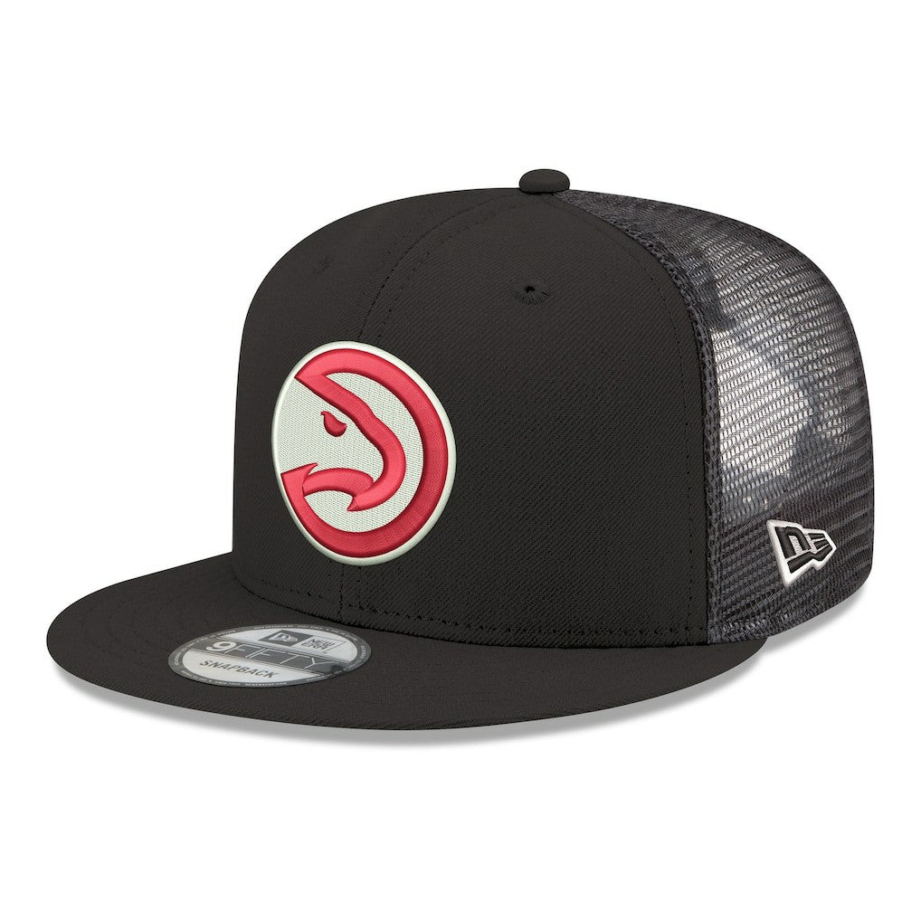 Atlanta Hawks Core Logo Meshback 9FIFTY Snapback Hat Black | New Era for sale