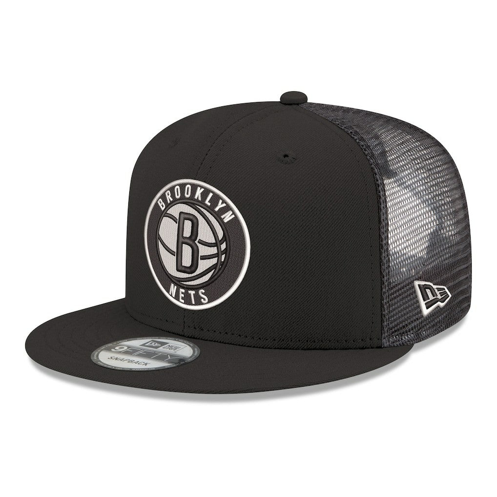 Brooklyn Nets Core Logo Meshback 9FIFTY Snapback Hat Black | New Era Lifestyle