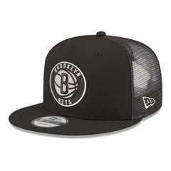 Brooklyn Nets Core Logo Meshback 9FIFTY Snapback Hat Black | New Era Lifestyle