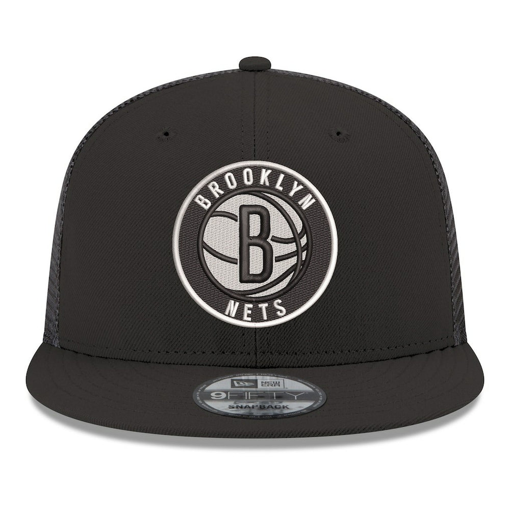 Brooklyn Nets Core Logo Meshback 9FIFTY Snapback Hat Black | New Era Lifestyle