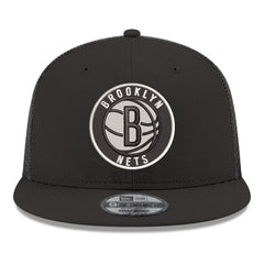 Brooklyn Nets Core Logo Meshback 9FIFTY Snapback Hat Black | New Era Lifestyle