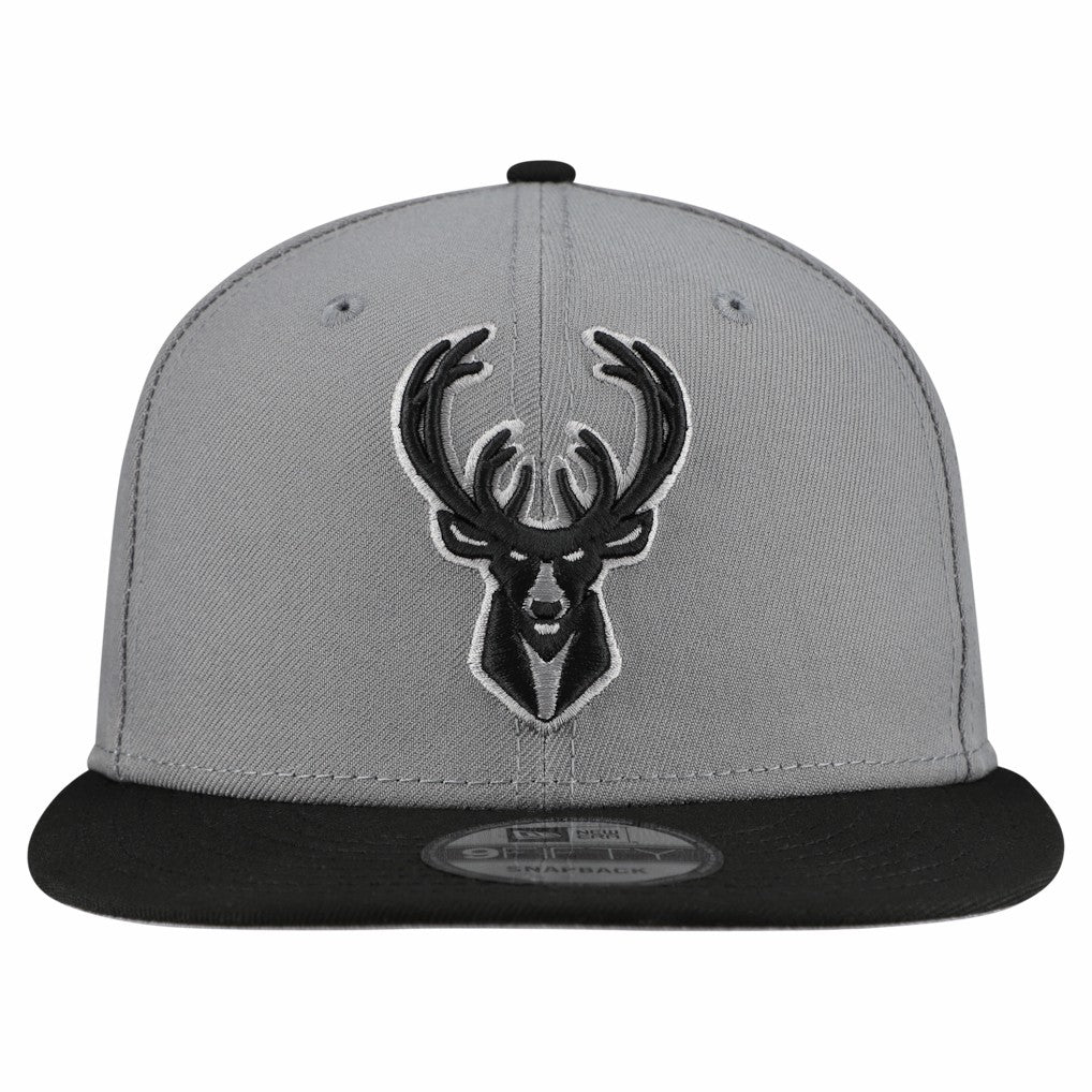 Milwaukee Bucks Core Logo Storm Gray Two-Tone 9FIFTY Snapback Hat Gray | New Era Near Me