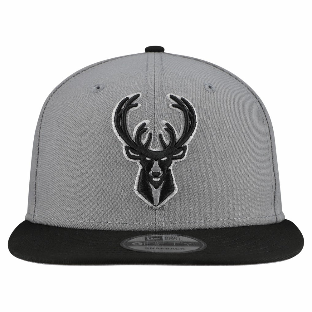 Milwaukee Bucks Core Logo Storm Gray Two-Tone 9FIFTY Snapback Hat Gray | New Era Near Me