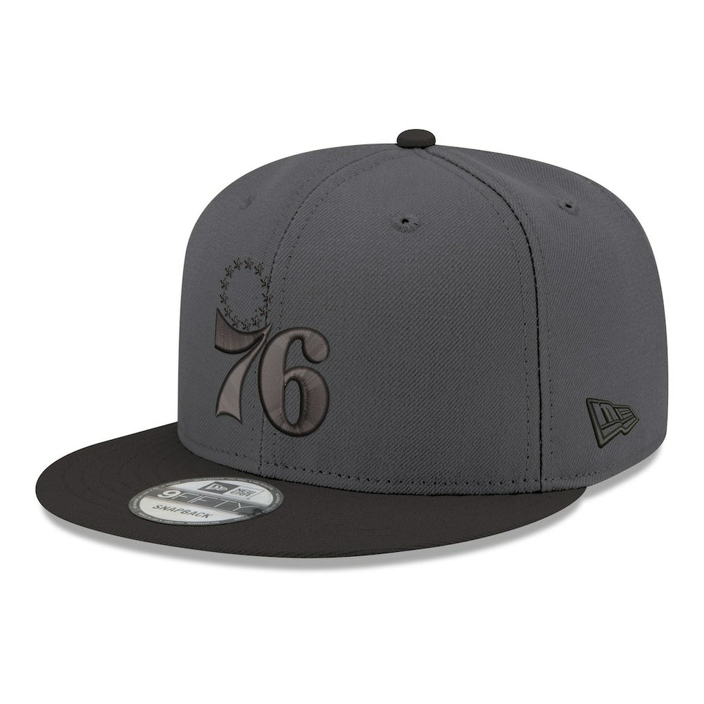 Philadelphia 76ers Logo 2-Tone 9FIFTY Snapback Hat Gray/Black | New Era Lifestyle