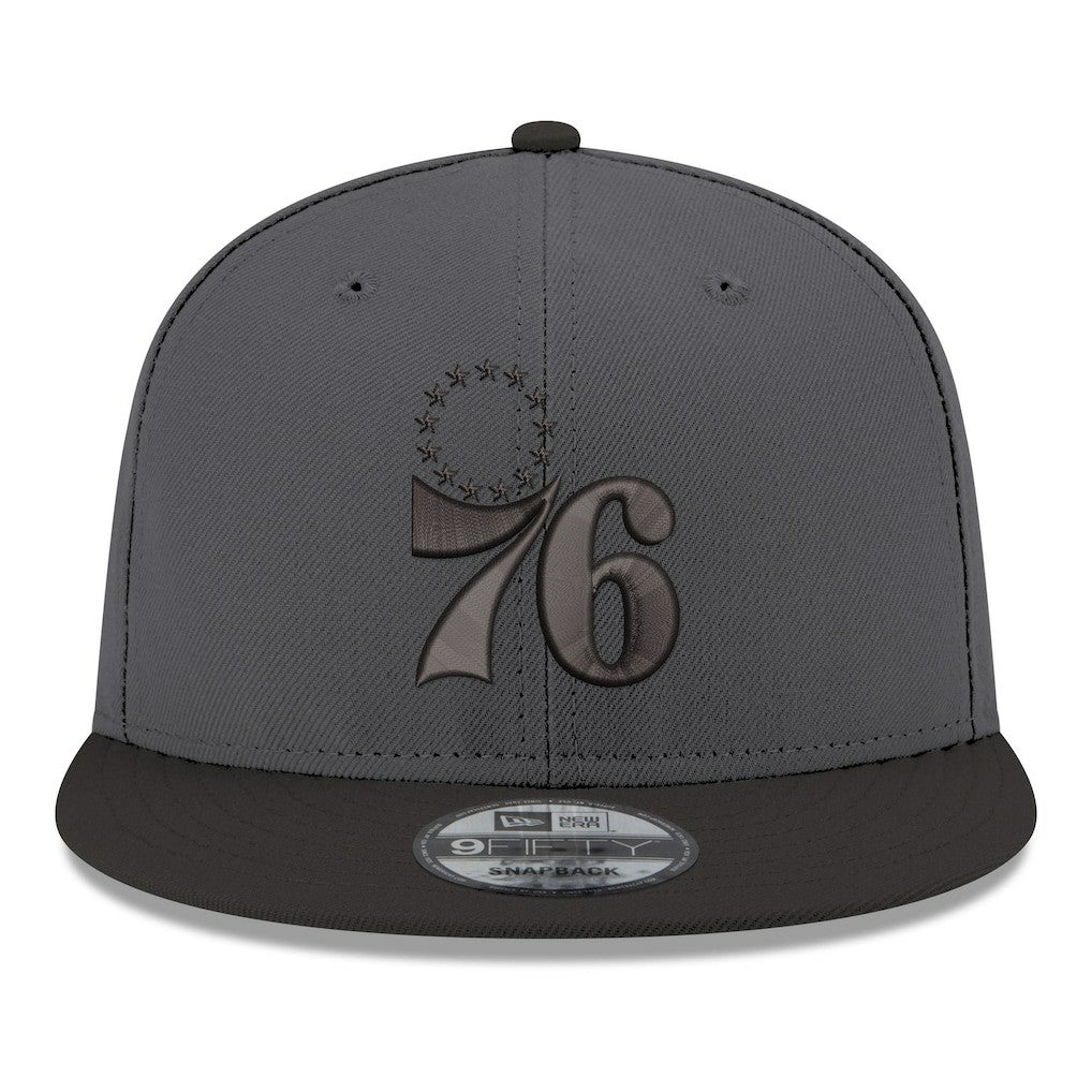 Philadelphia 76ers Logo 2-Tone 9FIFTY Snapback Hat Gray/Black | New Era Lifestyle