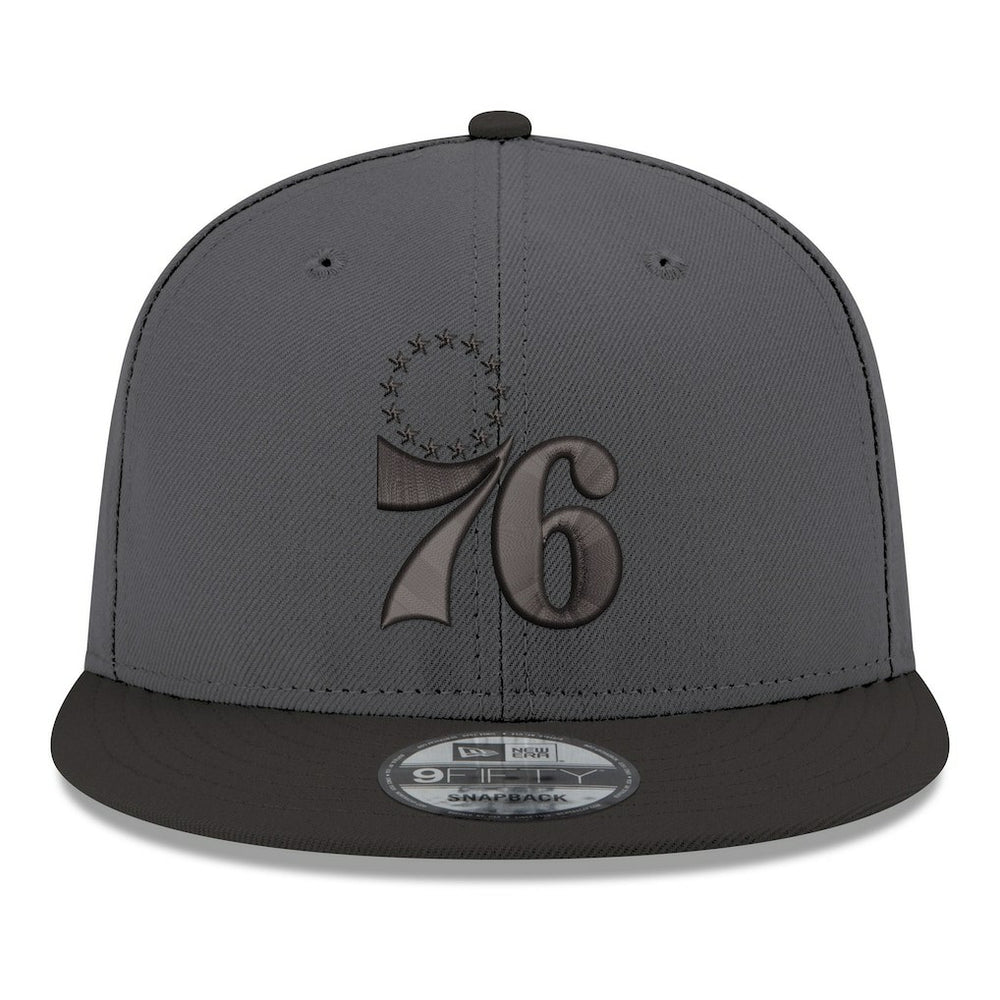 Philadelphia 76ers Logo 2-Tone 9FIFTY Snapback Hat Gray/Black | New Era Lifestyle