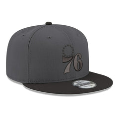 Philadelphia 76ers Logo 2-Tone 9FIFTY Snapback Hat Gray/Black | New Era Lifestyle
